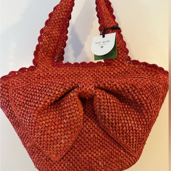 KATE ♠️ SPADE/ TARGET RAFIA Woven Tote Bag NWT - Picture 5 of 9